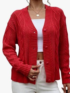 Women's Knit Cardigan Sweaters V Neck